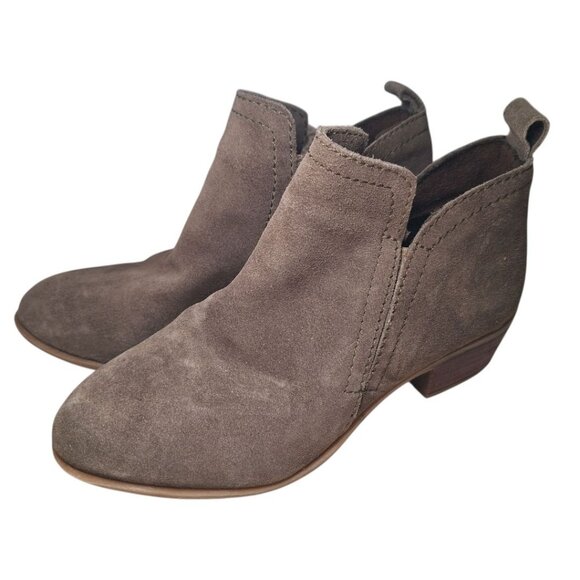 Diba Ankle Booties Low Heel Brown Zip Womens US 6 Faux Suede - Picture 3 of 9